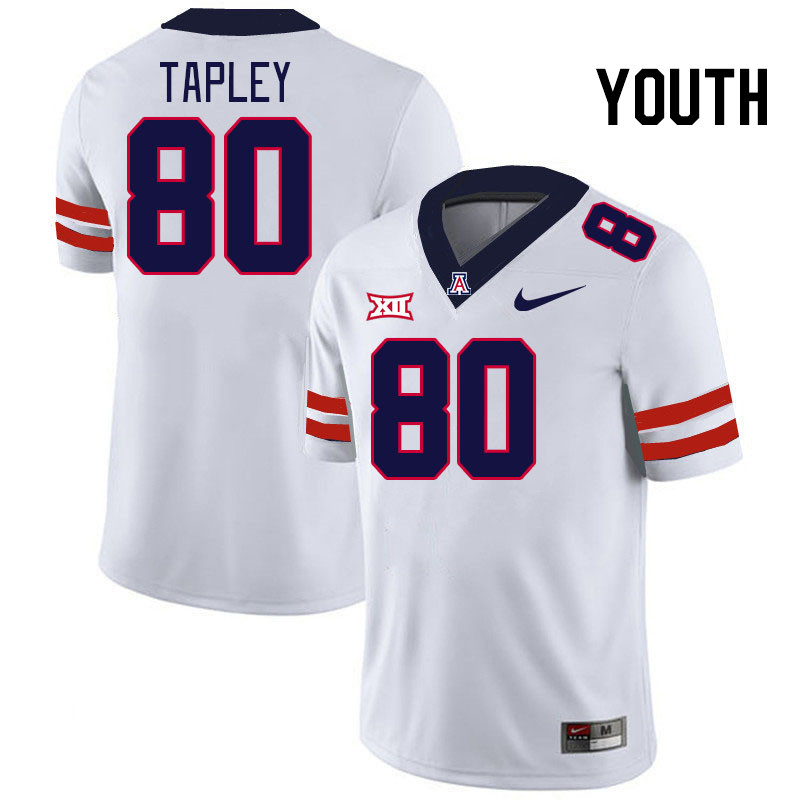 Youth #80 Dylan Tapley Arizona Wildcats Big 12 Conference College Football Jerseys Stitched-White